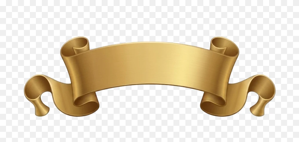 Golden Scroll Banner Transparent Background PNG  Transparent Background