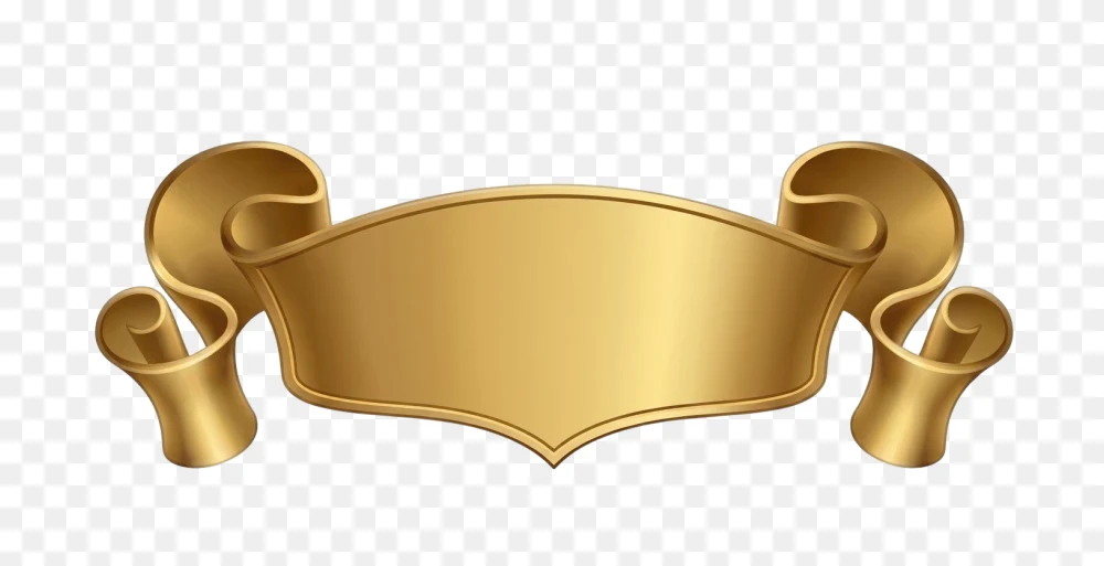 Golden Scroll Banner Transparent Background PNG  Transparent Background
