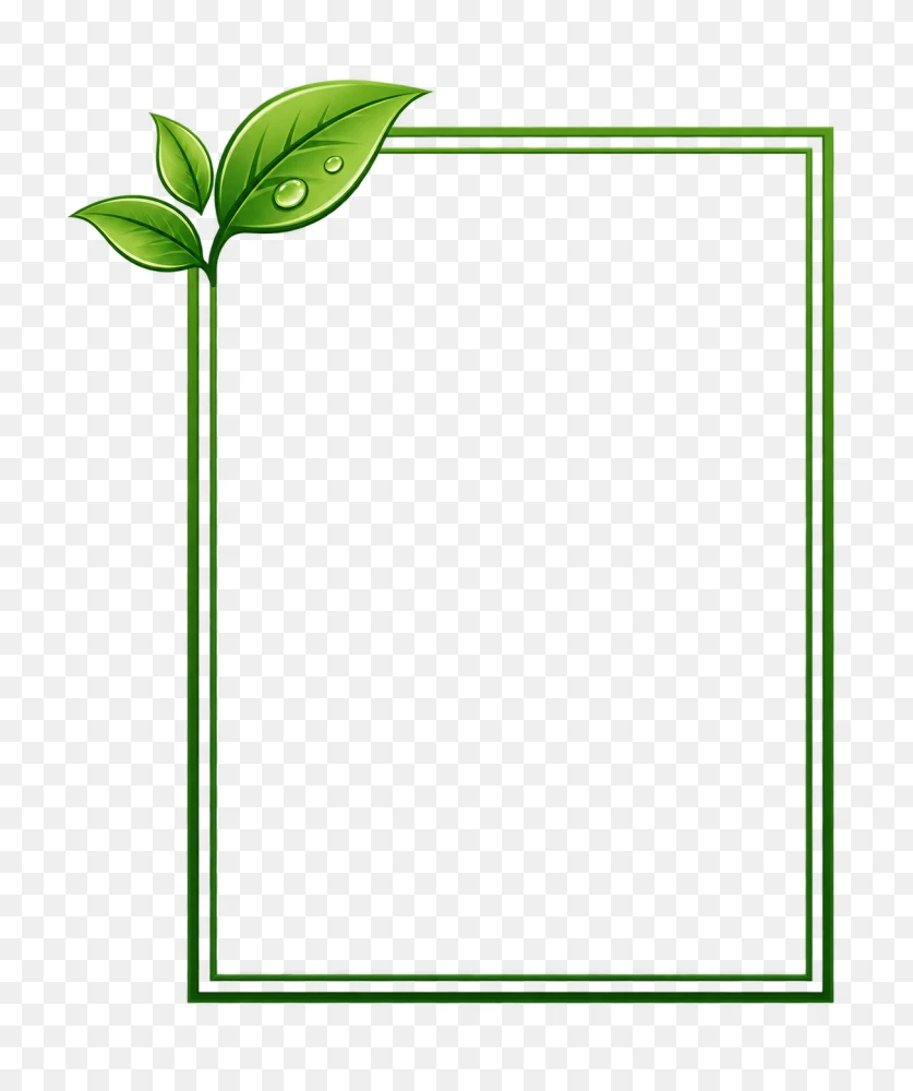 Green Leaf Frame Transparent Background PNG Transparent Background