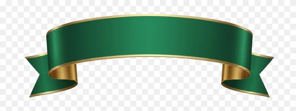 Green Ribbon Banner Transparent Background PNG  Transparent Background