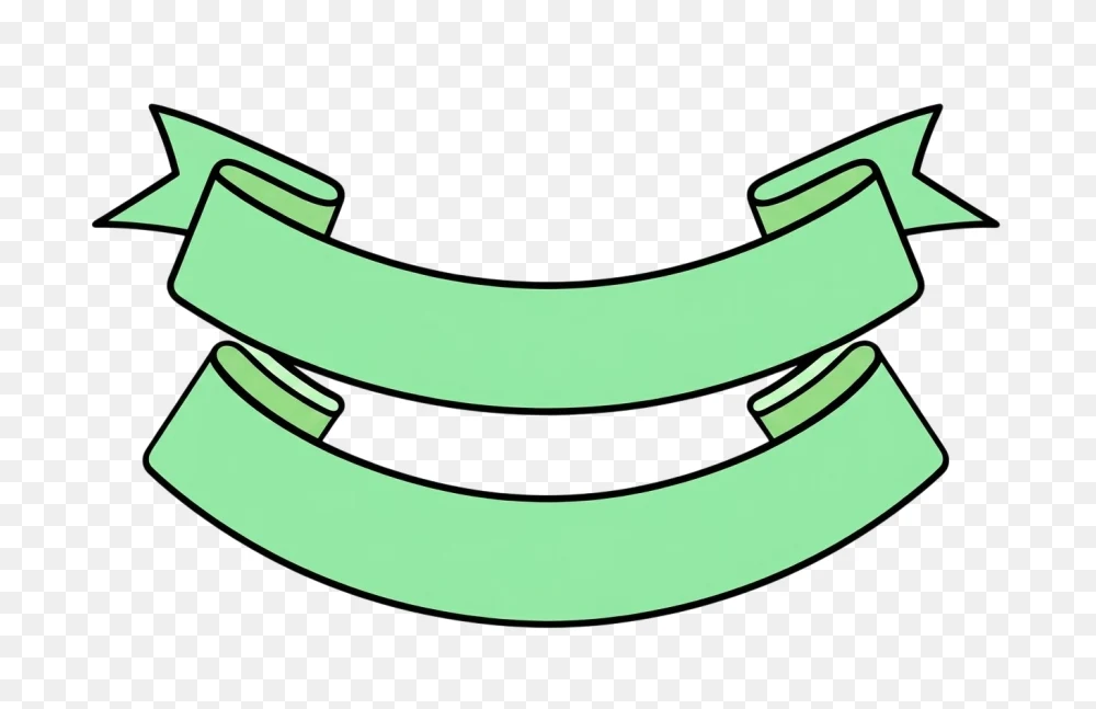 Green Ribbon Banner Transparent Background PNG  Transparent Background