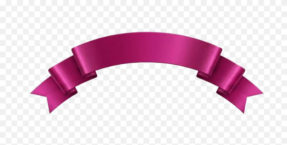 Magenta Curved Ribbon Banner Transparent PNG  Transparent Background