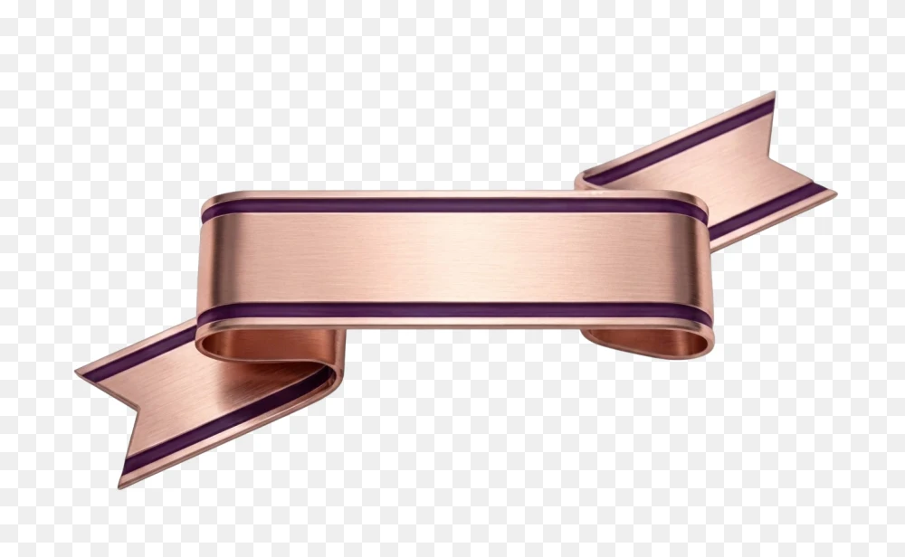 Metallic Rose Gold Ribbon Transparent Background PNG  Transparent Background