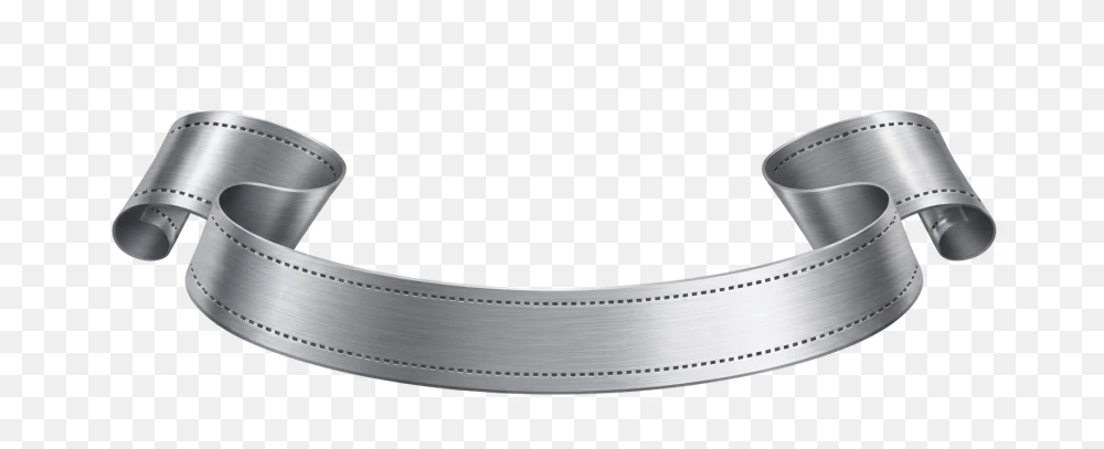 Metallic Silver Scroll Banner Transparent Background PNG Transparent Background