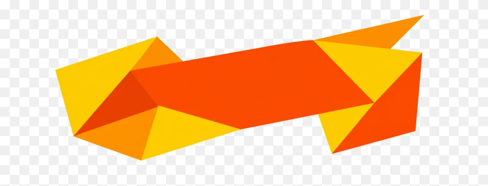 Orange Origami Banner Transparent PNG  Transparent Background