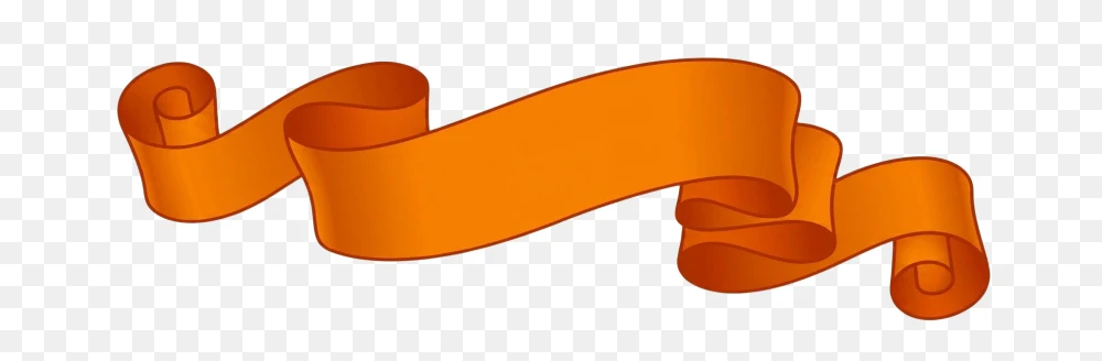 Orange Scroll Ribbon Transparent PNG  Transparent Background
