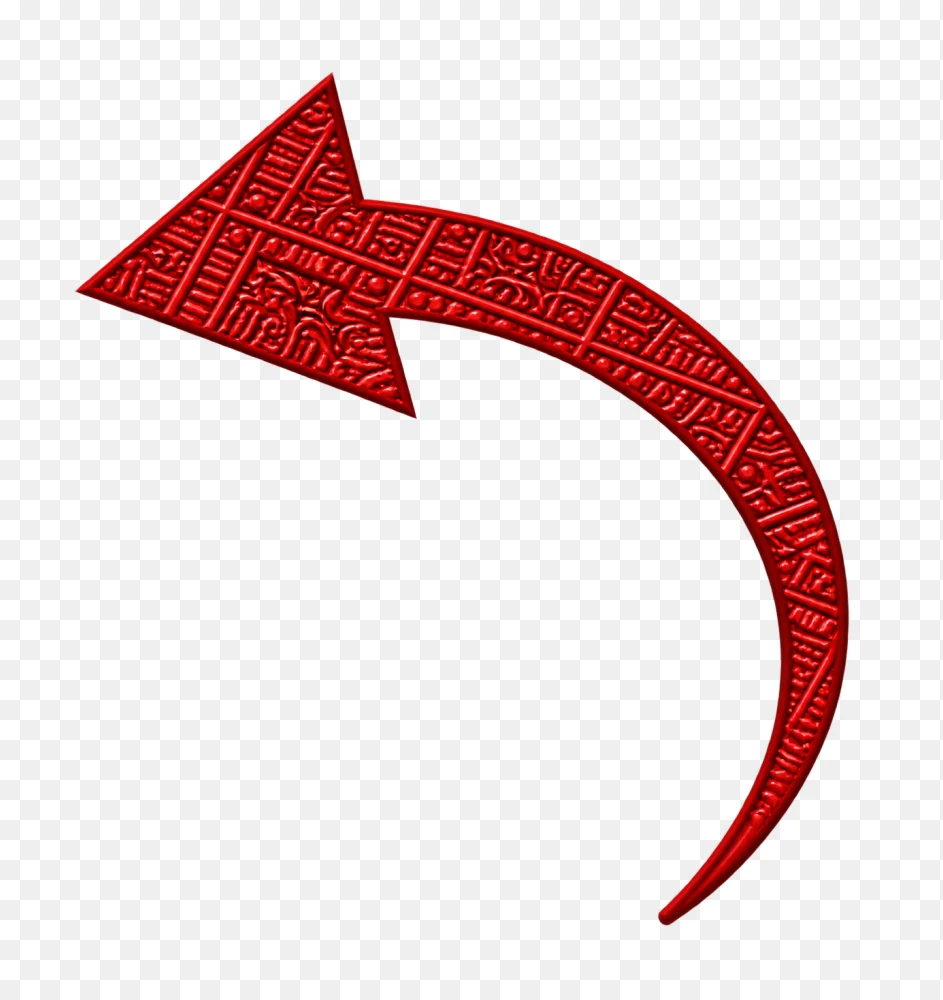 Ornate Carved Red Arrow Transparent Background PNG Transparent Background
