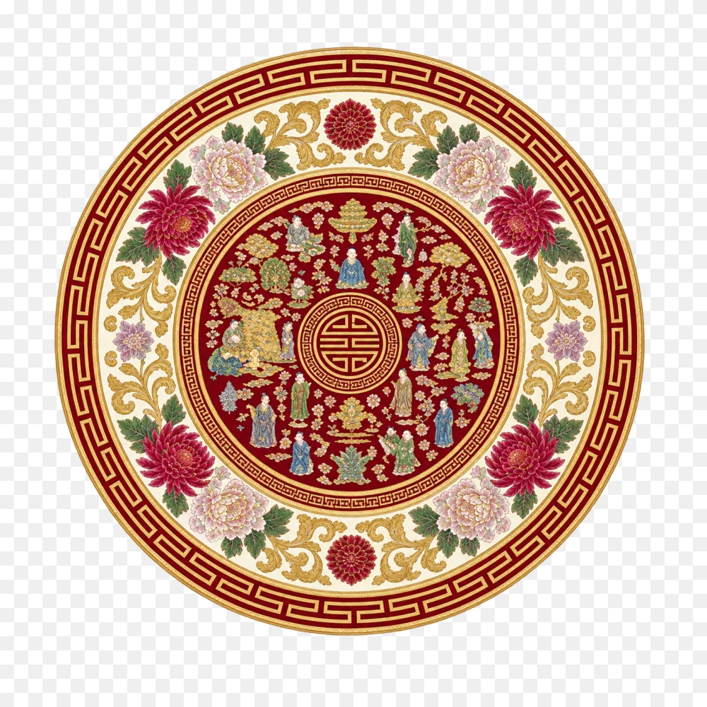 Ornate Chinese Circular Decorative Plate Transparent PNG  Transparent Background