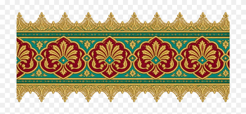 Ornate Gold and Red Border Transparent PNG  Transparent Background