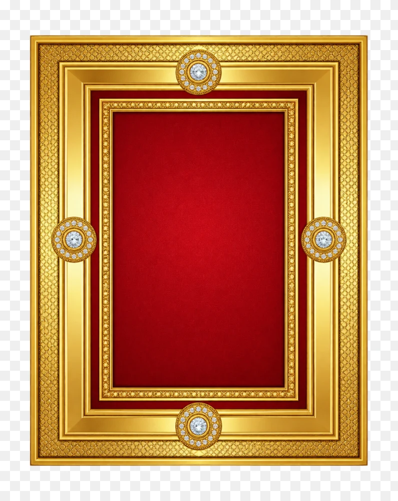 Ornate Gold and Red Royal Frame Transparent PNG  Transparent Background