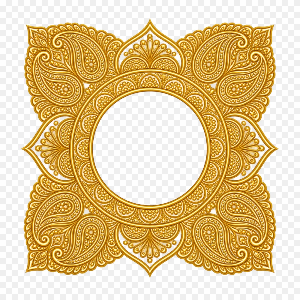 Ornate Gold Mandala Border Transparent PNG  Transparent Background