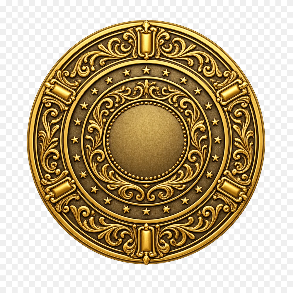 Ornate Gold Medallion Transparent PNG  Transparent Background