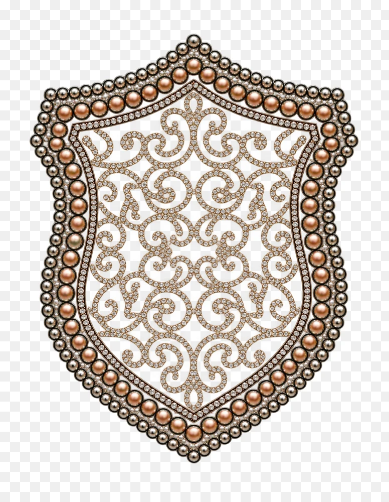 Ornate Pearl and Diamond Shield Transparent PNG  Transparent Background