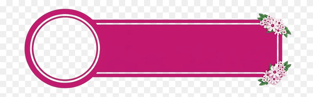 Pink Banner With Floral Accents Transparent PNG  Transparent Background