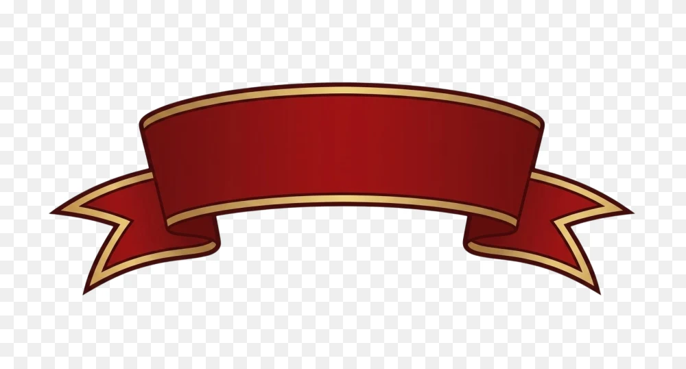 Red Banner With Gold Border Transparent PNG  Transparent Background