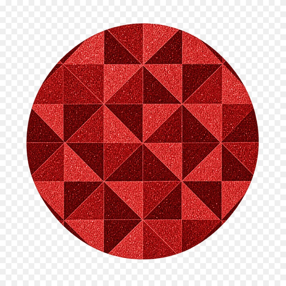 Red Geometric Glitter Circle Transparent Background PNG Transparent Background