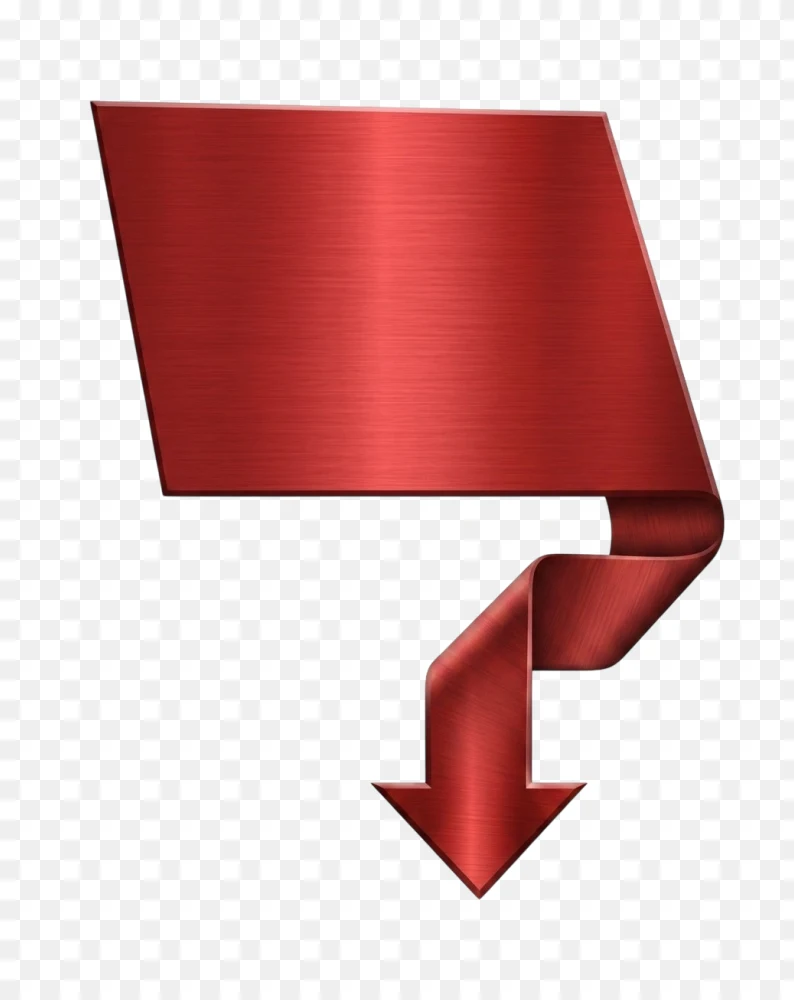 Red Metallic Arrow Banner Transparent PNG  Transparent Background