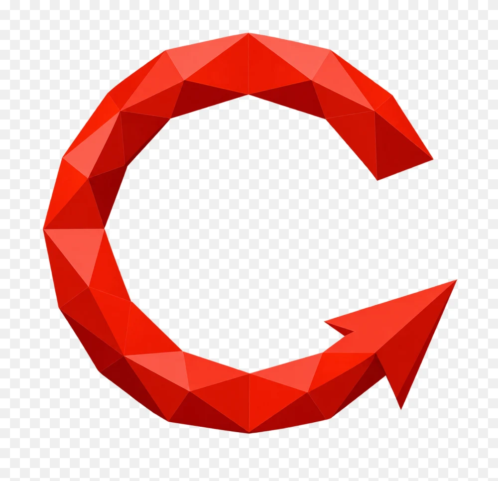 Red Polygonal Arrow Circle Transparent PNG  Transparent Background