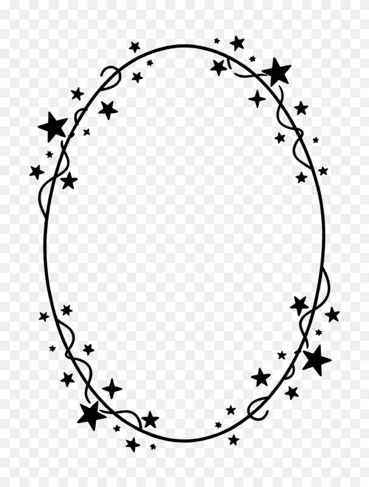 Starry Oval Frame Transparent Background PNG  Transparent Background