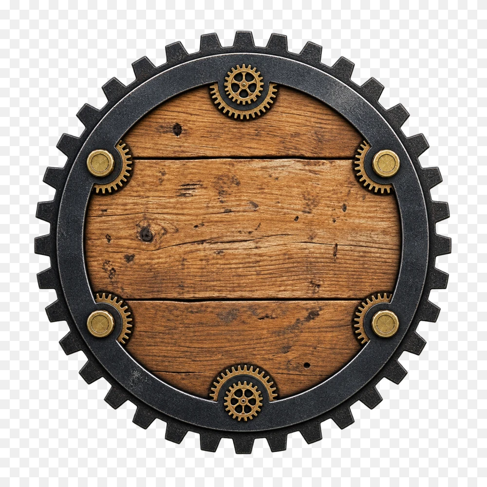 Steampunk Wooden Gear Frame Transparent PNG  Transparent Background