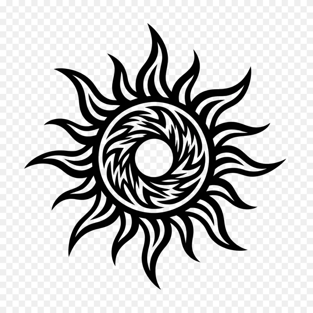 Tribal Sun Vector Graphic Transparent Background PNG  Transparent Background