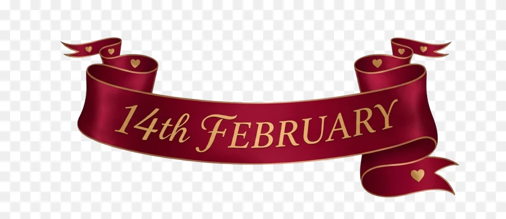 Valentine Ribbon 14th February Banner Transparent PNG  Transparent Background