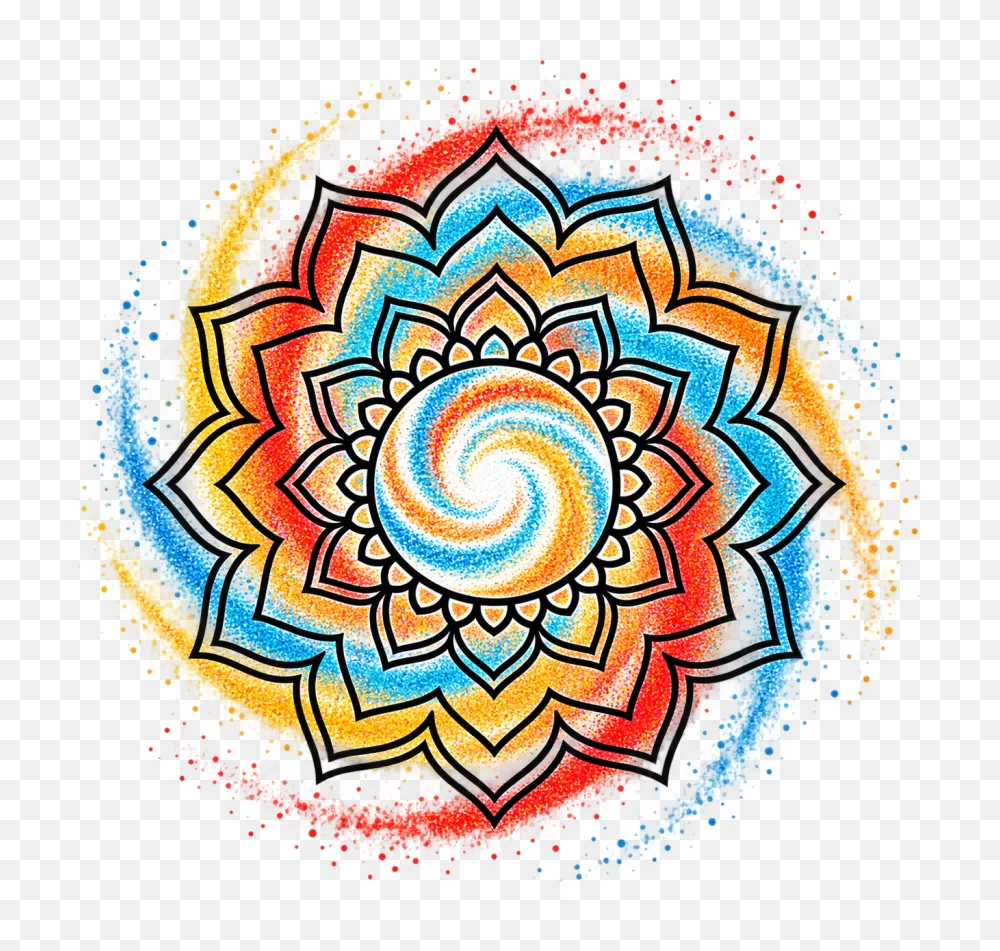 Vibrant Colorful Mandala Lotus Transparent Background PNG Transparent Background