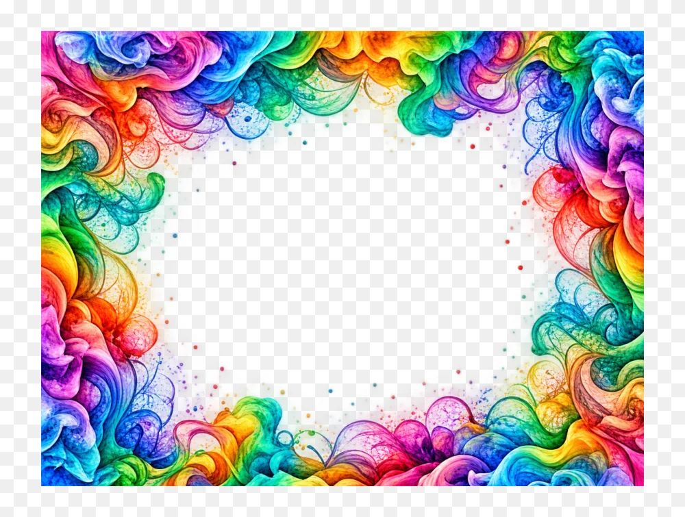 Vibrant Rainbow Smoke Border Transparent PNG  Transparent Background