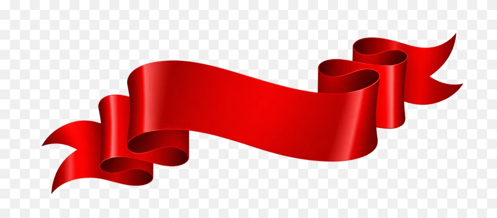 Vibrant Red Ribbon Banner Transparent PNG  Transparent Background