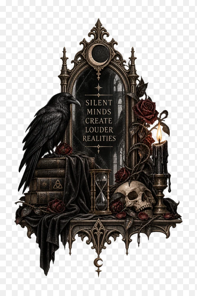 Silent Minds Create Louder Realities Gothic Raven Mirror Png  Transparent Background