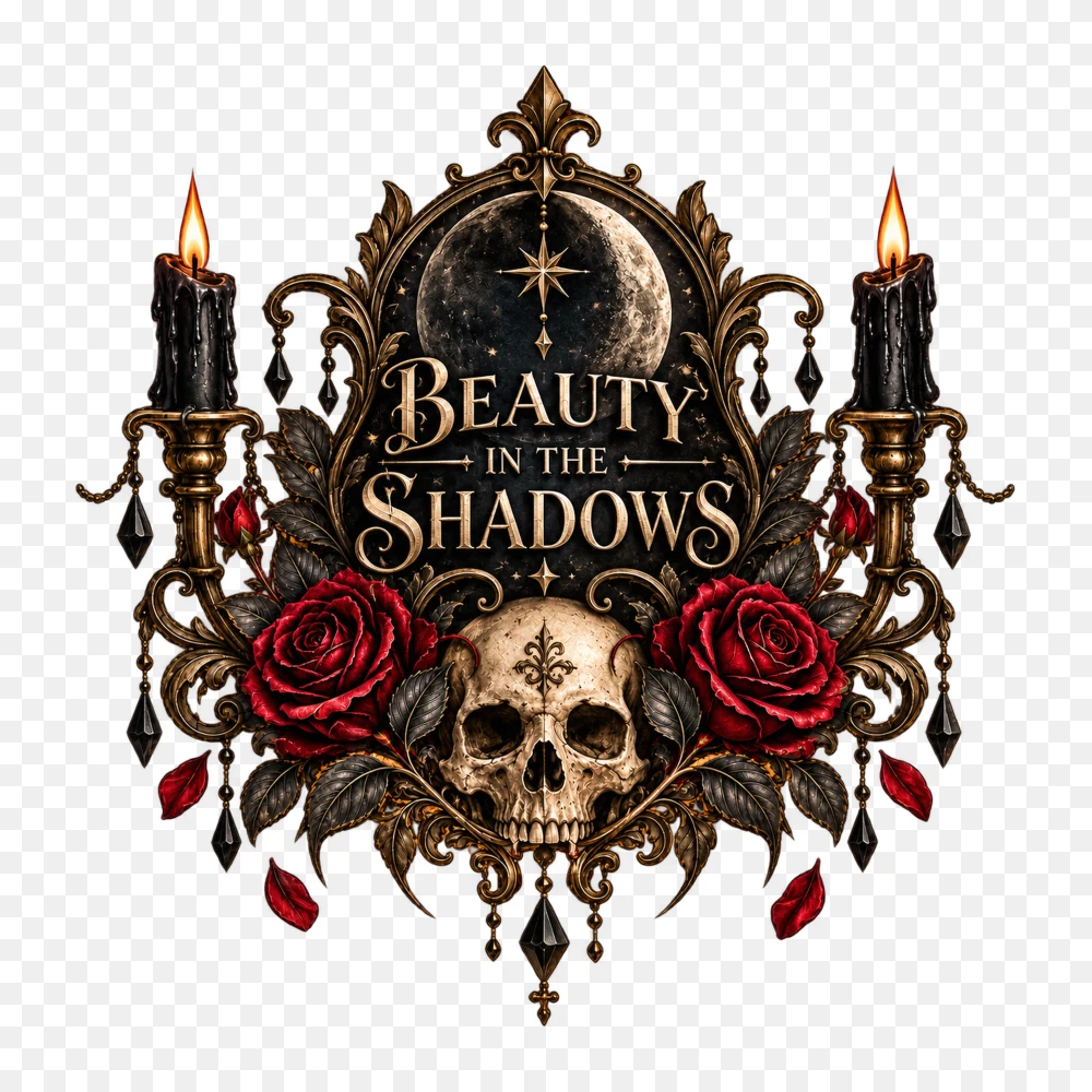 Beauty in the Shadows Gothic Skull and Rose Illustration Png  Transparent Background