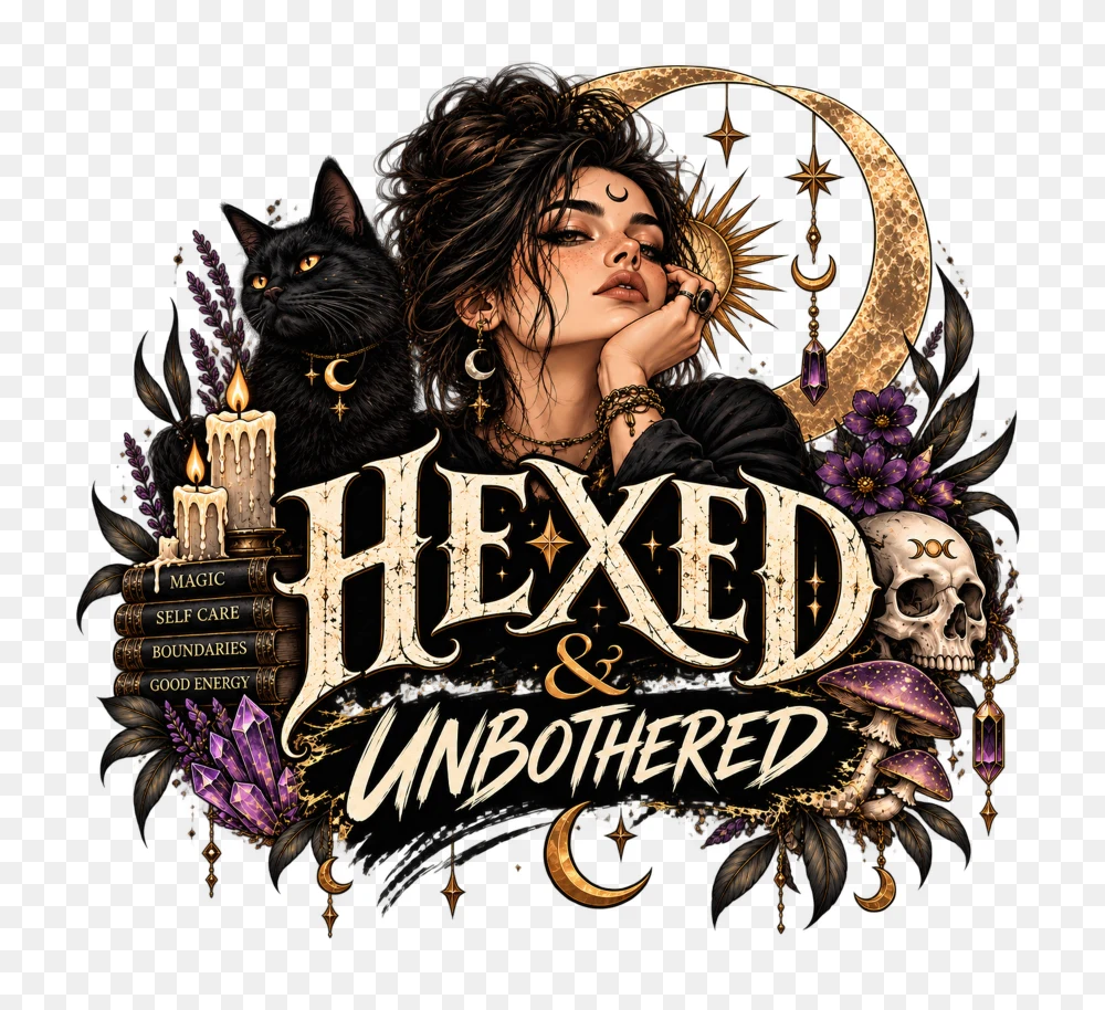 Hexed and Unbothered Witchy Gothic Girl Transparent background PNG Transparent Background