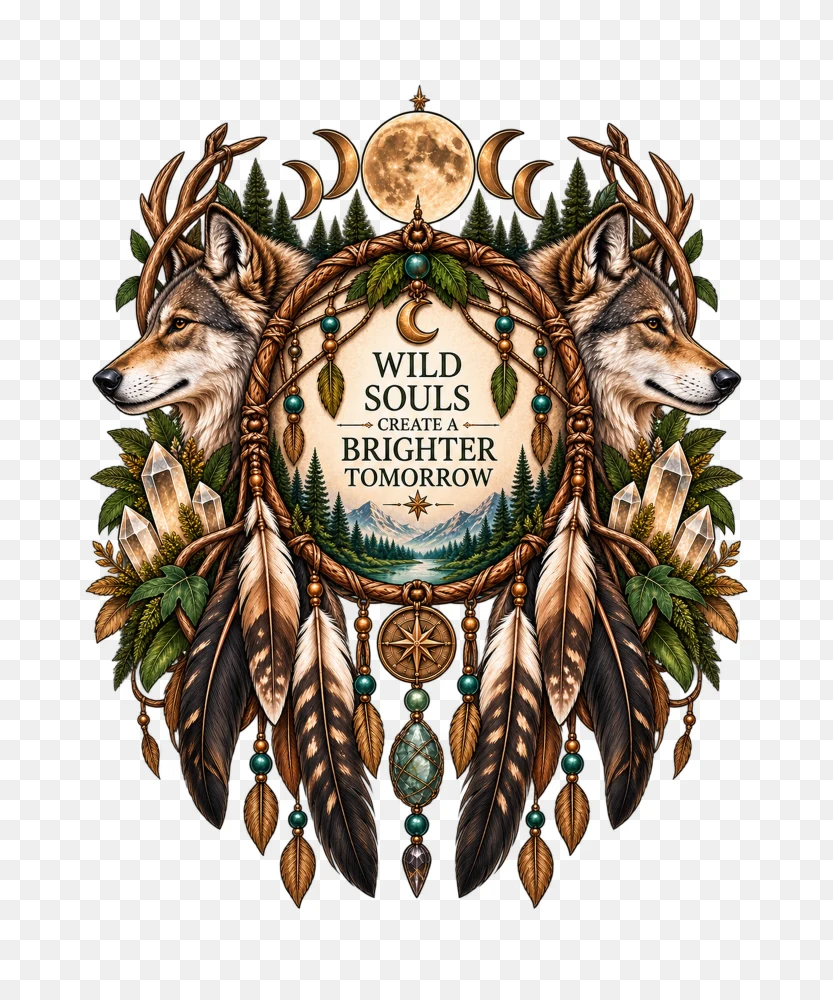 Wild Souls Wolf Dreamcatcher Transparent Background PNG Transparent Background