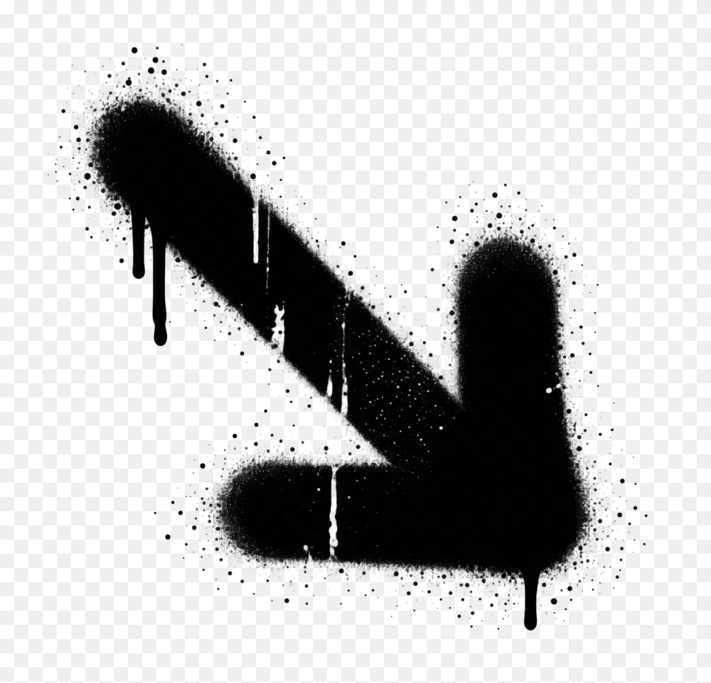 Black Spray Paint Arrow Transparent Background PNG  Transparent Background