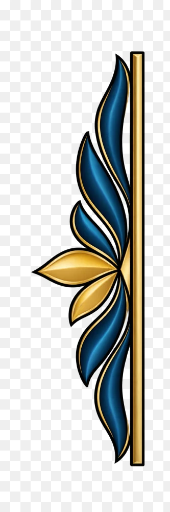 Blue And Gold Floral PNG Design  Transparent Background
