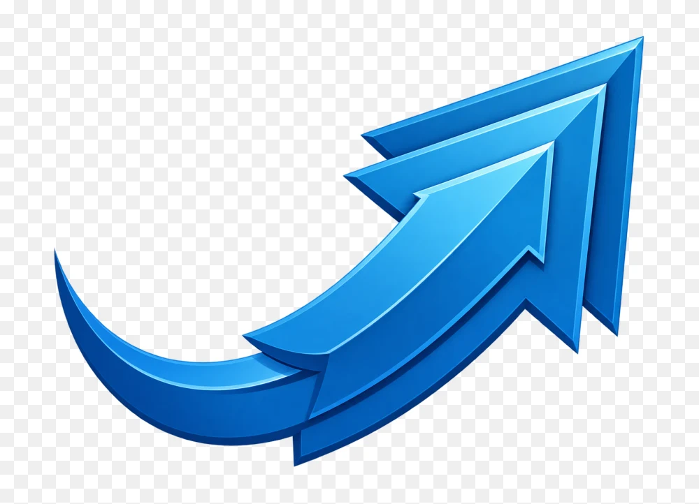 Blue Curved Upward Arrow Transparent PNG  Transparent Background
