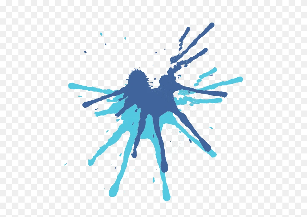 Blue Ink Splatter Transparent Background PNG Transparent Background