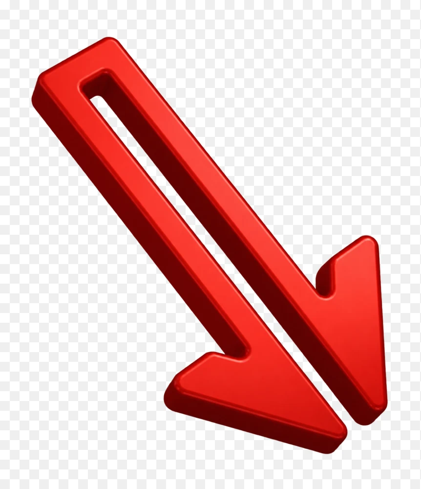 Bold Red Directional Arrow Transparent Background PNG Transparent Background