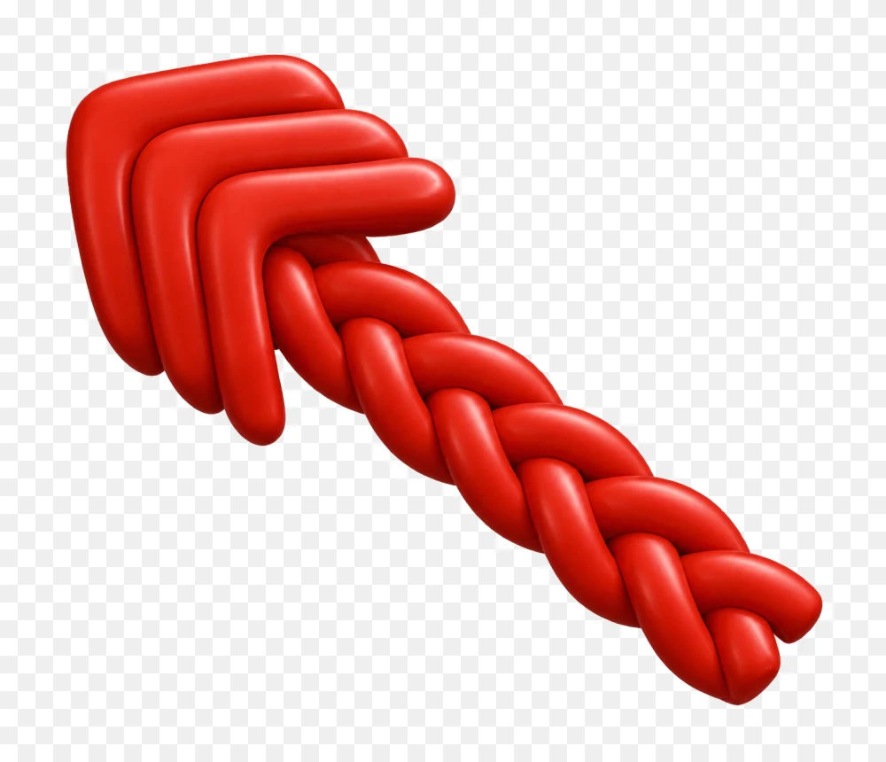 Braided Red Arrow Transparent PNG  Transparent Background