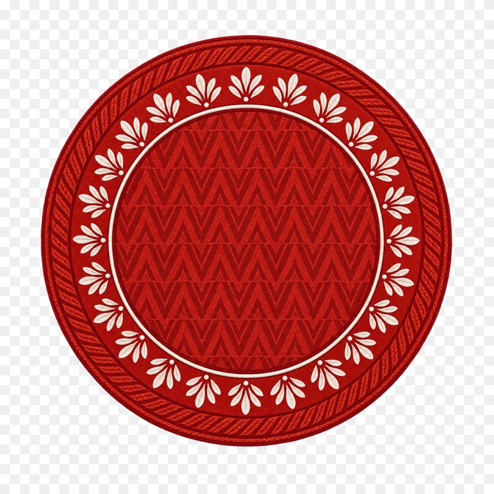 Circular Red Embroidered Badge Transparent Background PNG Transparent Background