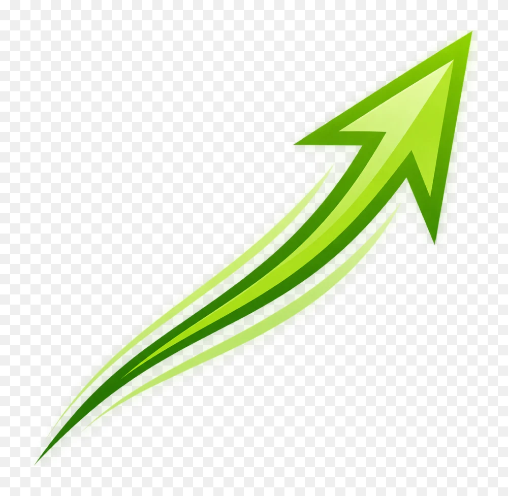Curved Green Upward Arrow Transparent PNG  Transparent Background