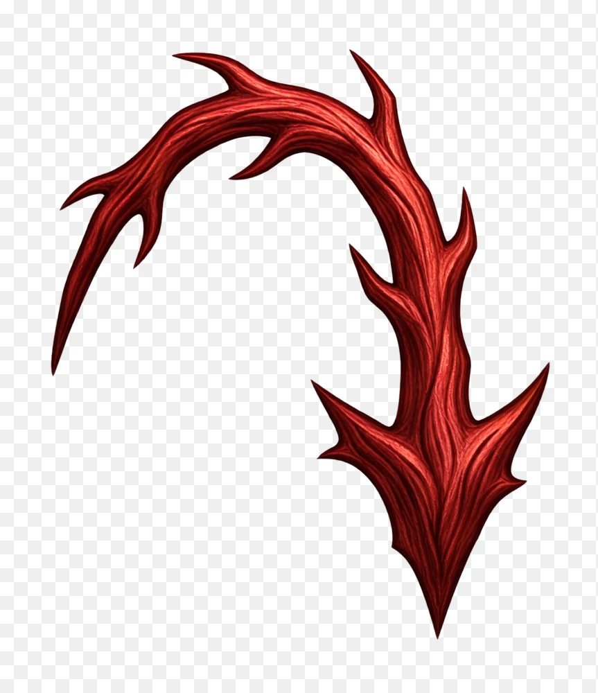 Curved Red Spiky Horn Transparent Background PNG Transparent Background