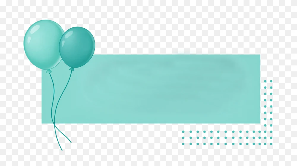 Cyan Balloons Banner Transparent Background PNG Transparent Background