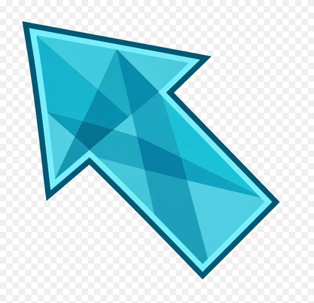 Cyan Poly Arrow Transparent Background PNG Transparent Background