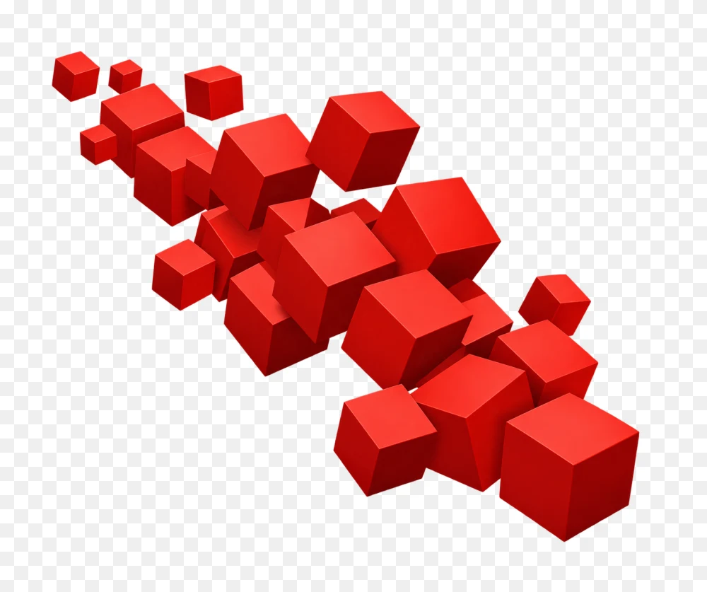 Floating Red Cubes Transparent Background PNG Transparent Background