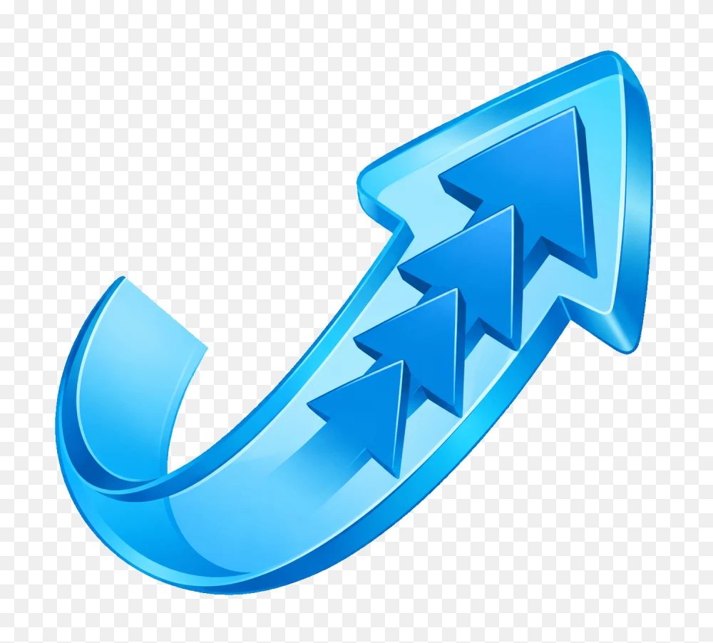 Glossy Blue Curved Arrow Transparent PNG  Transparent Background