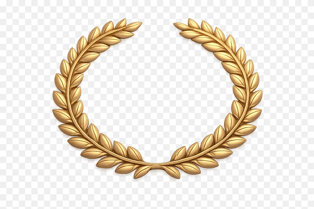 Golden Laurel Wreath Transparent PNG  Transparent Background