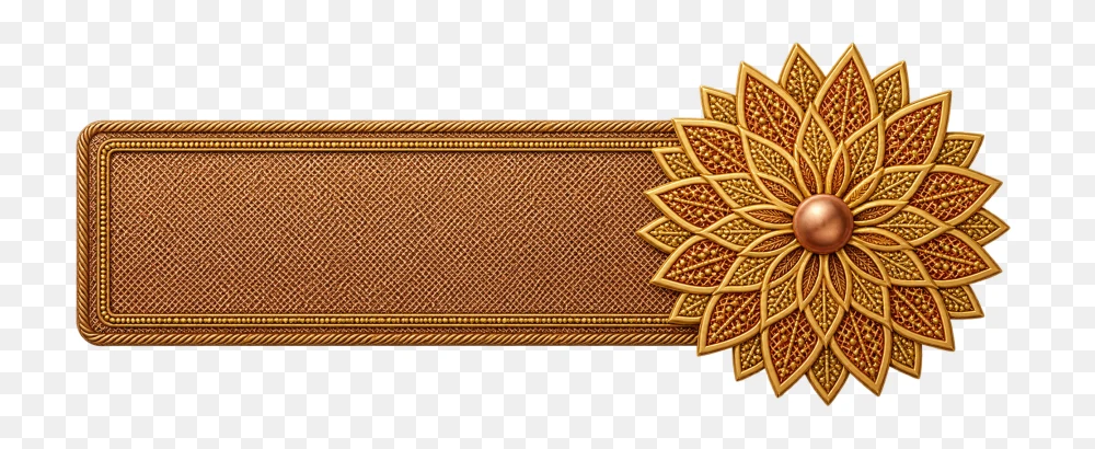Golden Ornate Floral Banner Transparent PNG  Transparent Background