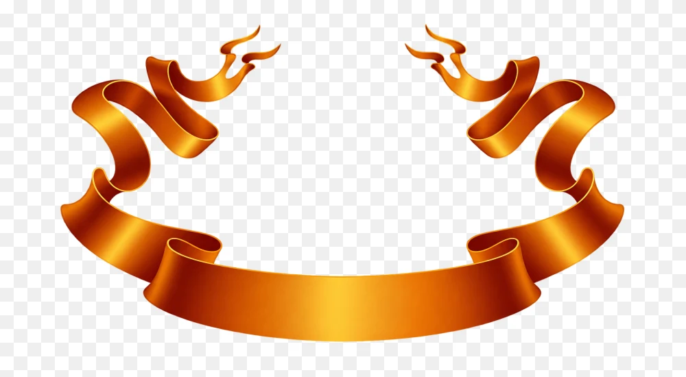 Golden Ribbon Banner Transparent Background PNG Transparent Background