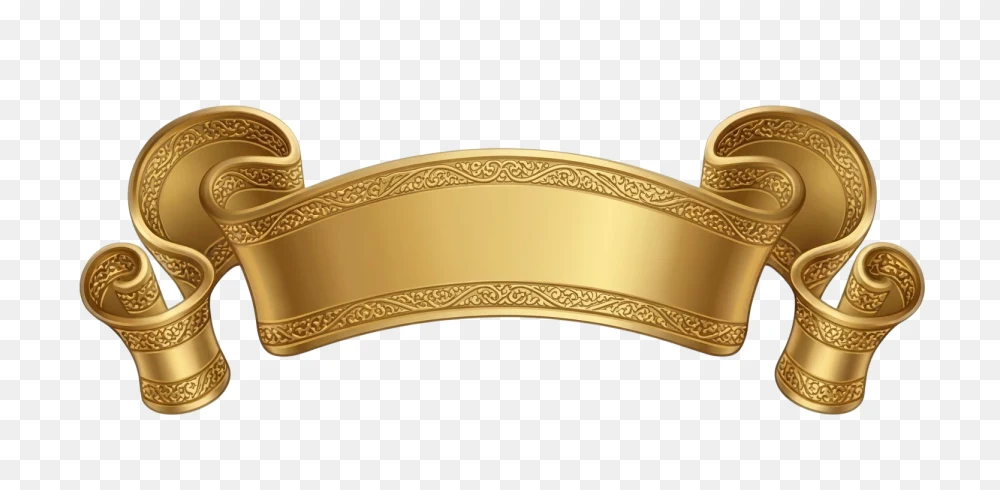 Golden Scroll Banner Transparent Background PNG  Transparent Background